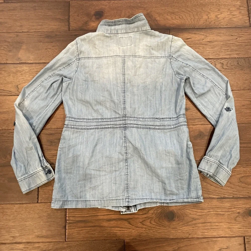 St Johns Bay Marrakech‎ chambray anorak utility jacket. Size Medium
